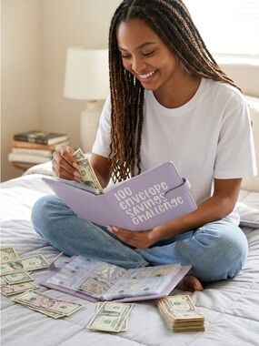 Lavender "100 Envelope Savings Challenge" Organizer
